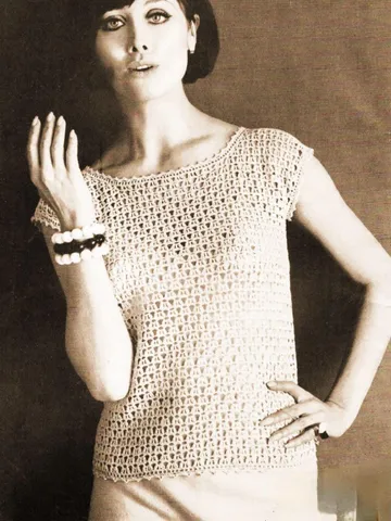 Top Pattern, blouse crochet pattern, vintage top blouse pattern pdf, lace women ladies top pattern instant download $6.68