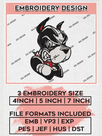 Wofford Terriers Mascot Embroidery Designs, NCAA Logo Embroidery Files, NCAA Wofford Terriers Logo, NCAA Embroidery Designs, Machine Embroidery Designs, Digital Download $6.99