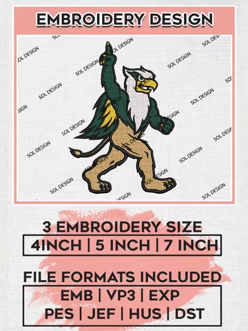 NCAA William & Mary Tribe Mascot Logo Embroidery Designs, NCAA Logo Machine Embroidery Files, NCAA William & Mary Tribe Logo, NCAA Embroidery Designs, Machine Embroidery Designs, Digital Download $6.99