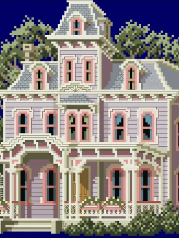 Vintage Cross Stitch Pattern Victorian House Counted Digital Download PDF $7.50