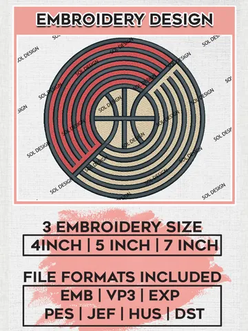 NBA Rip City Remix Basketball Team Logo Embroidery Designs, NBA G League Team Embroidery Files, Basketball Machine Embroidery Designs, NBA Rip City Remix Team Logo, Sport Machine Embroidery Design, Digital Download $5.99