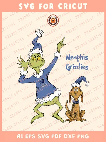 NBA Memphis Grizzlies x Grinch Svg Files, Grinch Svg Designs, NBA Memphis Grizzlies Team SVG for cricut, Basketball Team Svg Files for Cricut, Png, Dxf, Digital Download
