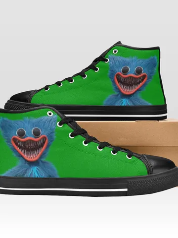 Huggy Wuggy Shoes, High-Top Sneakers, Handmade Footwear $59.97
