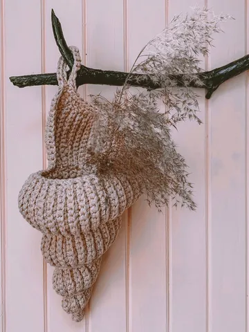 Basket shell, bathroom storage, cotton basket, crochet basket, wall hanging, cotton organiser, interior gift $75.00