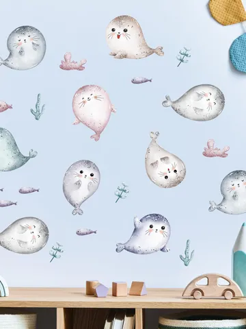 Seals Wall Decals Set Kids Stickers ek11 $27.99