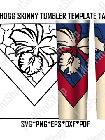 Flower Hogg tumbler template svg Orchid v split 20 oz tapered tumbler cut file Digital instant download $2.71