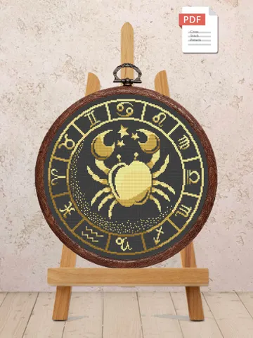 Cancer Cross Stitch Pattern, Zodiac Cross Stitch, Embroidery Zodiac, Aries Pattern, Signs of the Zodiac Pattern, Modern Cross Stitch #zdc004 $4.00