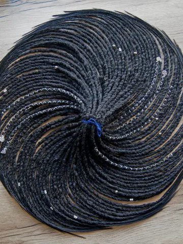 Raven Black Faux Dreads Handmade Witchy Viking Inspired Locs Single Double Ended Goth Boho Dark Fantasy Hair Accessory $75.07