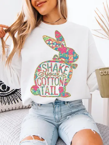 Shake Your Cotton Tail Png, Coquette Bunny Png, Easter Bunny Vibes Girl Png, Happy Easter Png, Sublimation Design, Digital File $3.62