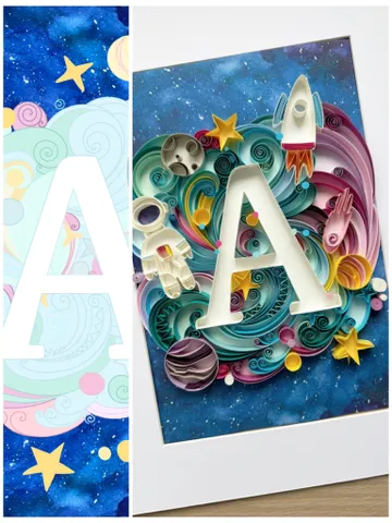 Patterns for Quilling | Initials A - Z | Space design $20.00