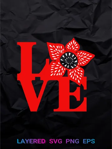 ❤️ Stranger Things Love Demogorgon SVG PNG Cricut