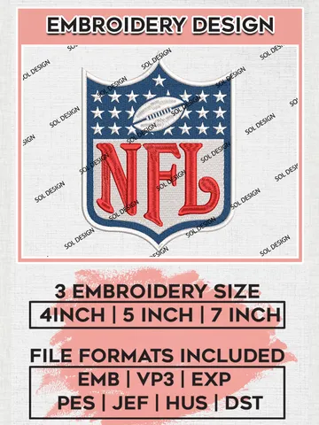 NFL Logo Embroidery Design, National Football League
Machine Embroidery Designs, NFL Football Team Embroidery files, NFL Teams, Digital Download | EMB_SPORT_96