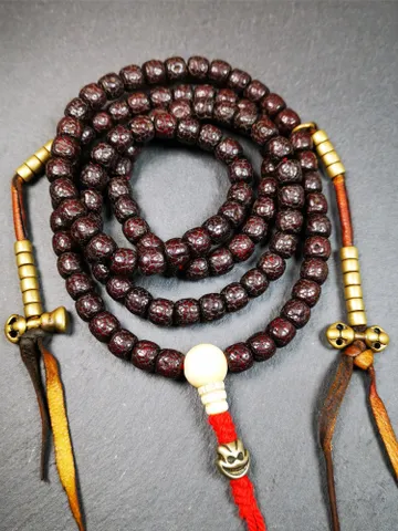 Gandhanra Old 108 Tibetan Lotus Seed Beads Mala,Prayer Beads Necklace for Meditation,Diameter 0.32", Circumference 30" $119.99