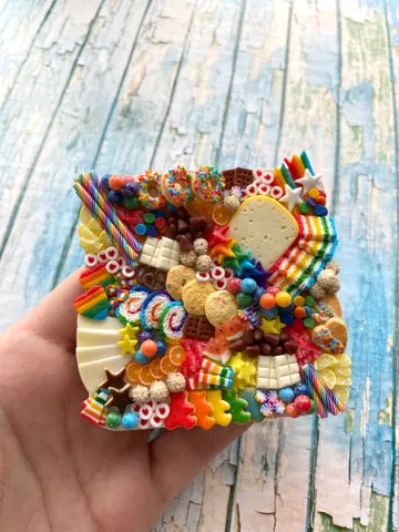 Magnet Miniature Rainbow Charcuterie Board with Polymer clay Souvenir $32.00