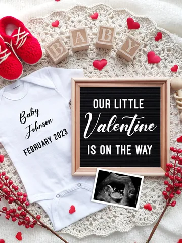 Valentines Day Pregnancy Announcement Digital for Social Media, Baby Announcement, Little Valentine Is On The Way Editable Digital Template $7.00