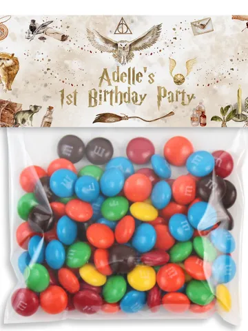 Wizard Treats Bag Topper Template Birthday Party; Magic School Birthday; Editable Wizard World Party label; Printable Candy Bag Label; W7 $10.45