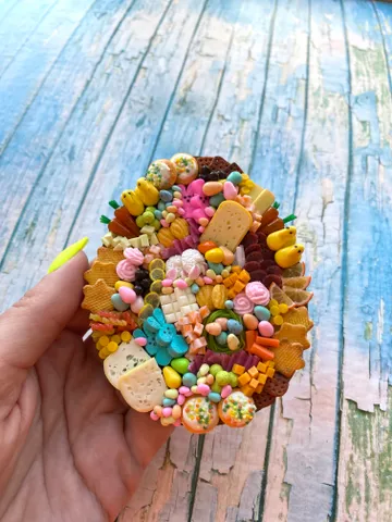 Magnet Miniature Easter Charcuterie Board with Polymer Clay Souvenir $37.00