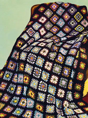 Crochet Pattern Vintage Afghan Granny Digital Download PDF $1.90