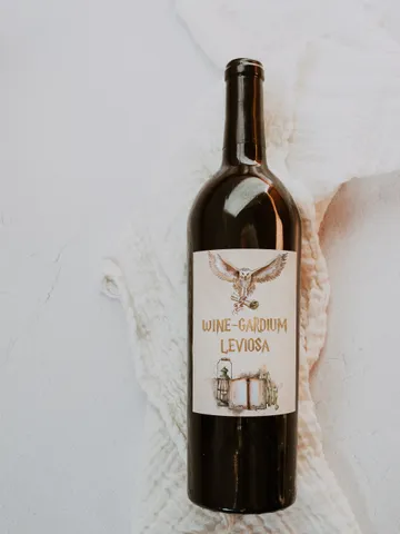 Wine-Gardium Leviosa Label Wizarding WorldWine Label, Holiday Wine Label Template Party Drinks; wine label Magic School Wine Label $9.42