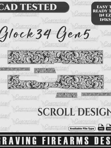 Engraving Firearms Design Glock34 Gen5 Scroll Design $59.99