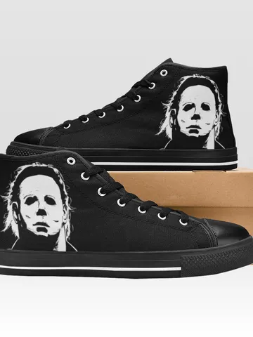 Michael Myers Shoes, High-Top Sneakers, Handmade Footwear $59.97
