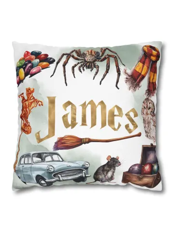 Magic School Square Pillowcase, Wizard Pillow Cover, Magic Bedroom Decor, Witchcraft Throw Pillow, Fantasy Home Accent $36.30