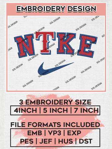 Nik.e Texas Rangers Team Logo Embroidery Design, MLB Team Embroidery files, Texas Rangers Baseball Team, MLB Rangers Team, Digital Download $6.99