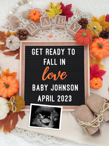 Fall Pregnancy Announcement Digital, Fall Baby Announcement Digital, Get Ready to fall in love Baby Announcement Editable Digital Template $7.00