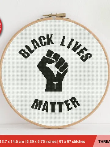 Black lives Matter, BLM Cross stitch pattern | Embroidery Pattern | Instant Download | Embroidery Designs $4.29