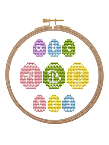 Mini Easter egg cross stitch pattern font Uppercase lowercase letters number cross stitch small ABC Easter cross stitch alphabet Easter card