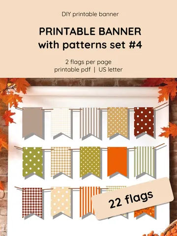 Modern Fall Banner Printable. Minimal Style Decor
Printable Minimalist Autumn Garland. Trendy Color Palette.
