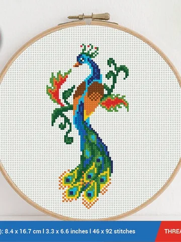 Peacock Bird Cross stitch pattern | Embroidery Pattern | Instant Download | Cross Stitch Patterns | Embroidery Designs $4.74