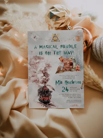 DIY Wizarding World Baby Shower iNVITATION; Magic School Baby Shower Template; School of Wizard Baby Shower invitation template; ms7 $11.62