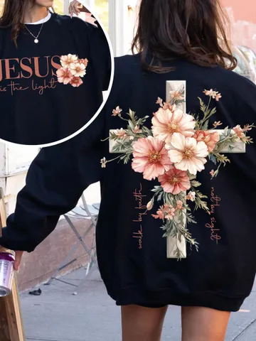 Jesus is the Light Png, Floral Christian Shirt Png, Motivational Quotes Png, Bible Verse Png, Floral Religious Png, His Grace is Enough Png $4.28