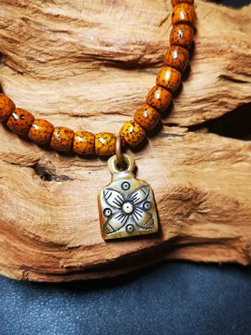 Yak Bone Carved Flower Mala Pendant,Bead Counter Clip, Prayer Bead Accessories,Gandhanra Tibetan Amulet $19.99
