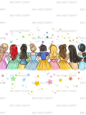 All princess Watercolor Princess PNG, Princess clipart png, Family vacation clipart, Family vacation png, Family trip, All princess design $4.20