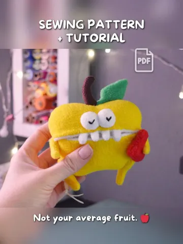 PDF Plush Toy Pattern – Fleece Apple Softie with Secret Pocket $11.00