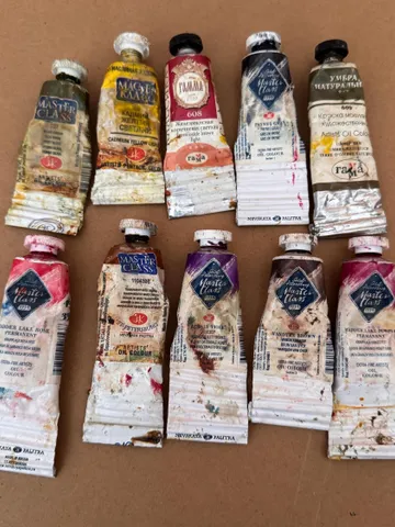 Oil Paints Tubes Professional Paints Used Oil Painting Set of 10