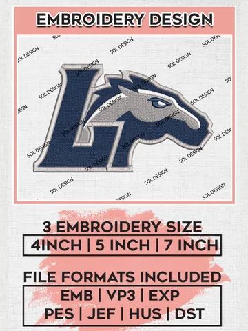Longwood Lancers Embroidery Designs, NCAA Logo Machine Embroidery Files, NCAA Longwood Lancers Logo, NCAA Embroidery Designs, Machine Embroidery Designs, Digital Download $6.99