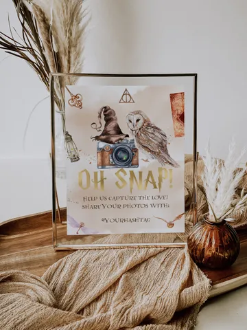 OH SNAP sign; Wizard Baby Shower sign; Magic School Baby Shower template; Instant Download; wP66 $7.55