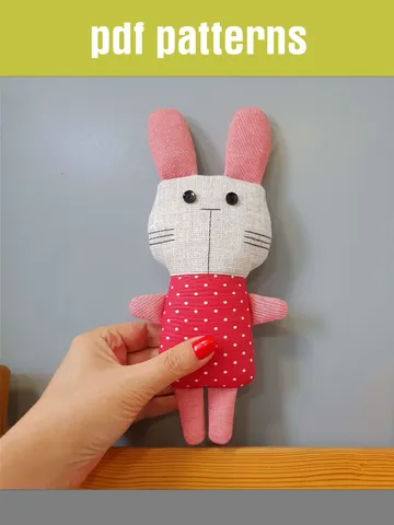 Bunny Doll sewing pattern PDF, Digital Tutorial in English, Rag doll sewing Diy $6.49
