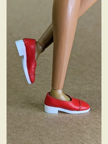 Handmade red & white leather Oxford shoes for 16-inch Integrity dolls (FR16) $80.00