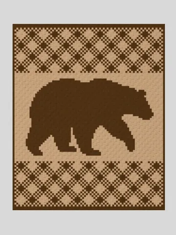 Buffalo Plaid Bear-Crochet C2C Graphgan pattern PDF $5.00
