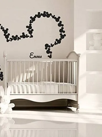 Large Mickey Mouse Wall Decal - Disney Wall Decal, Mickey Mouse Sticker, Custom Name, Nursery Decor, Decal Over Crib, Gift for Her 240 $34.99