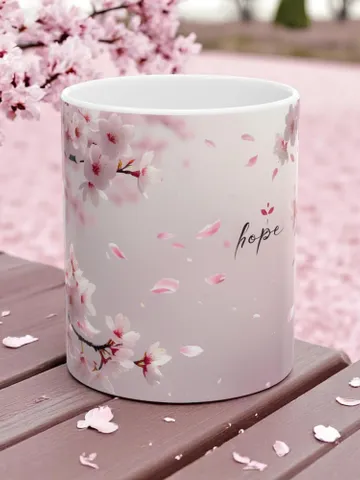Cherry Blossom Mug, Tea Lover Gift, Inspirational Kitchen Decor, Mother's Day Gift, Spring Mug, Gift for Her, 11oz 15oz Ceramic Mug $11.13
