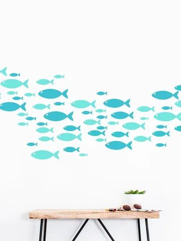 Fish Wall Decal - School of Fish Wall Sticker h105 $23.99