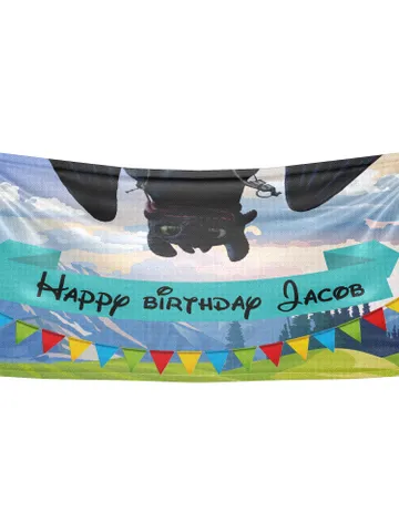 Toothless Birthday Banner How to Train Your Dragon Personalized Night Fury Party Backdrop Decoration ikban139 $52.99