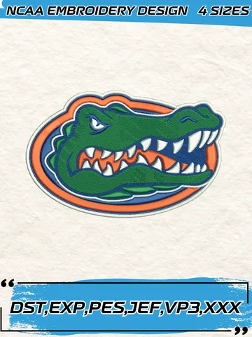 Florida Gators Embroidery Designs,NCAA Logo Embroidery Design,Machine Embroidery Design File,4 Sizes, Digital Download $4.99
