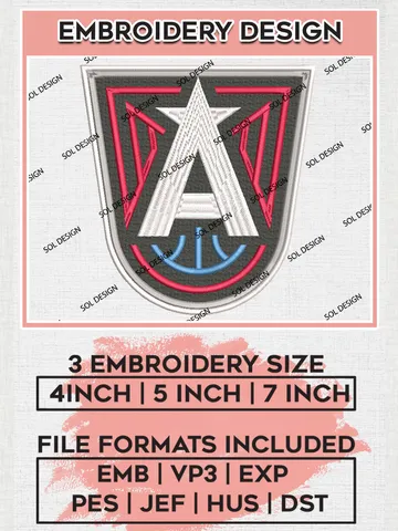 WNBA Atlanta Dream Embroidery Designs, WNBA Atlanta Dream Team Logo Embroidery, Basketball Team Logo Emb Files, Taylor Album, 3 sizes, Machine embroidery Files, Digital Download $6.99