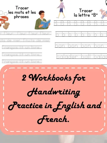 2 Workbooks for Handwriting Practice in English and French. $6.20